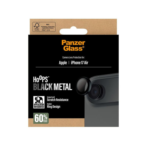 PanzerGlass - Hoops Camera Lens Protector for iPhone Air, black