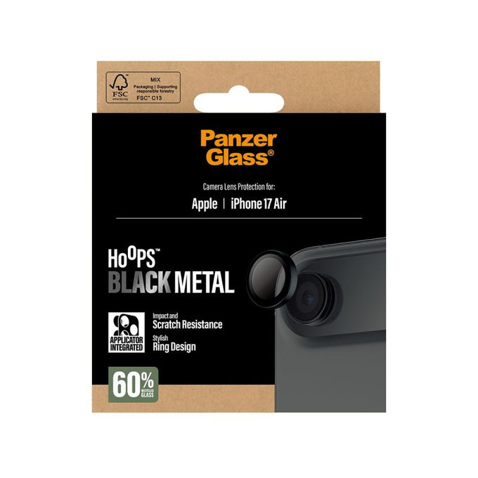 PanzerGlass - Hoops Camera Lens Protector for iPhone Air, black