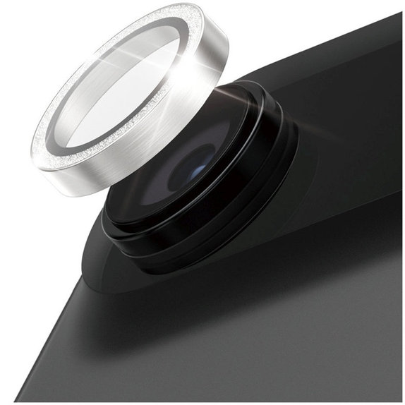 Camera Lens Protector Hoops for iPhone 17 Air, Glitter Silver, PanzerGlass