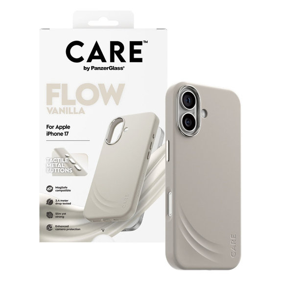 FLOW Case with MagSafe for iPhone 17, Vanilla, CARE