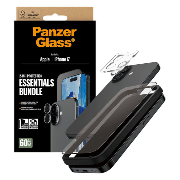 Bundle Essentials 2-in-1 for iPhone 17, PanzerGlass