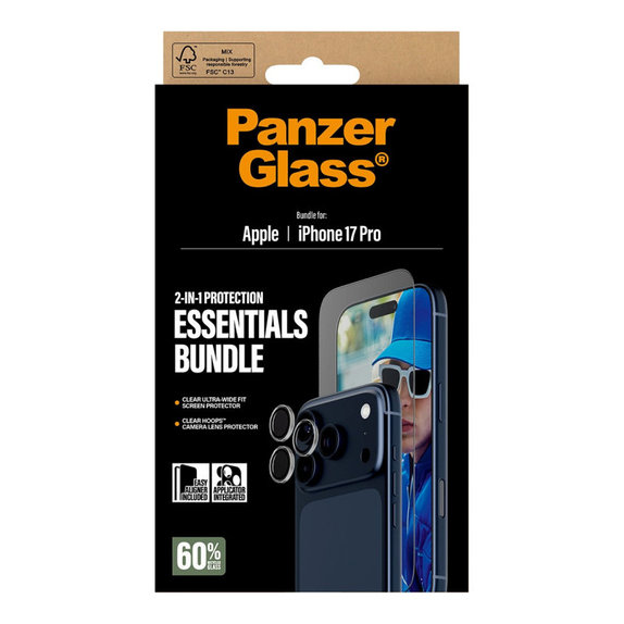 Bundle Essentials 2-in-1 for iPhone 17 Pro, PanzerGlass