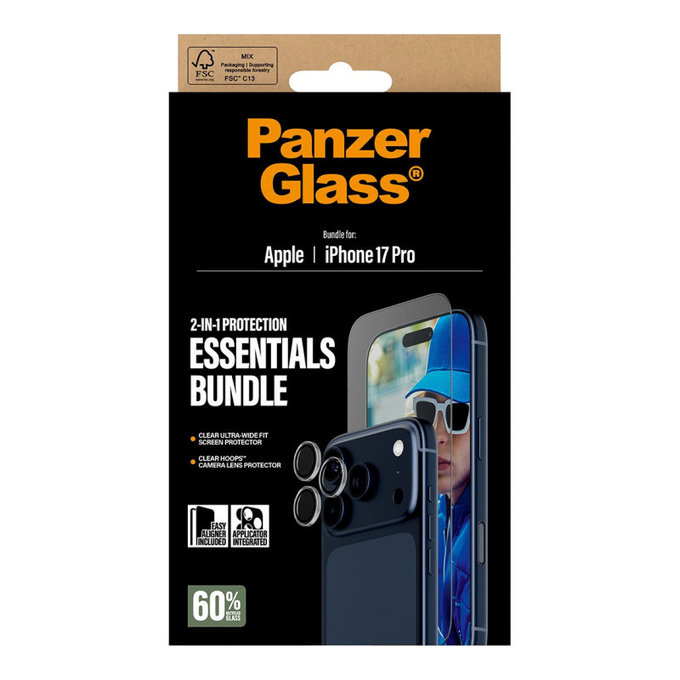 Bundle Essentials 2-in-1 for iPhone 17 Pro, PanzerGlass