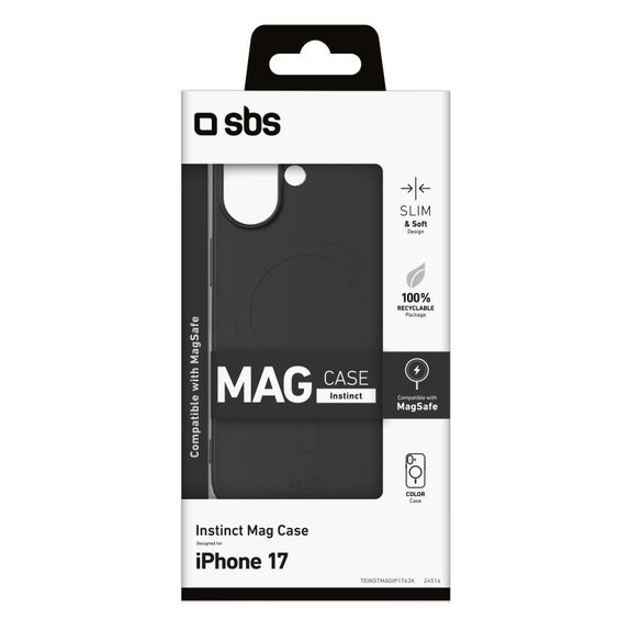 SBS - Instinct Mag Case Compatible with MagSafe for iPhone 17, black