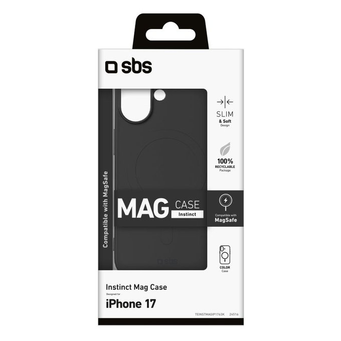 SBS - Instinct Mag Case Compatible with MagSafe for iPhone 17, black