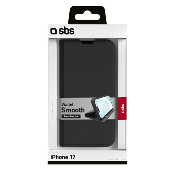 SBS - Book Wallet Smooth Case for iPhone 17, black