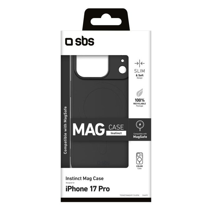 SBS - Instinct Mag Case Compatible with MagSafe for iPhone 17 Pro, black