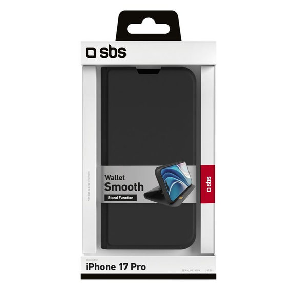 SBS - Book Wallet Smooth Case for iPhone 17 Pro, black