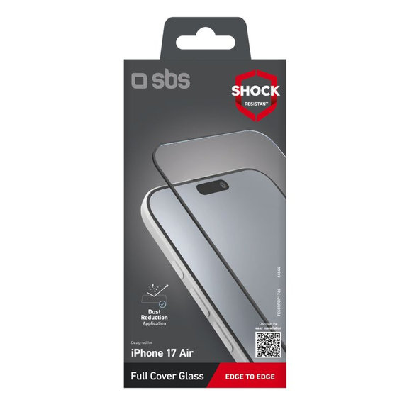 SBS - Full Cover Tempered Glass for iPhone Air, black