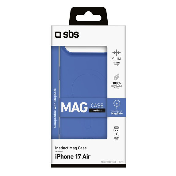 SBS - Instinct Mag Case Compatible with MagSafe for iPhone 17 Air, blue
