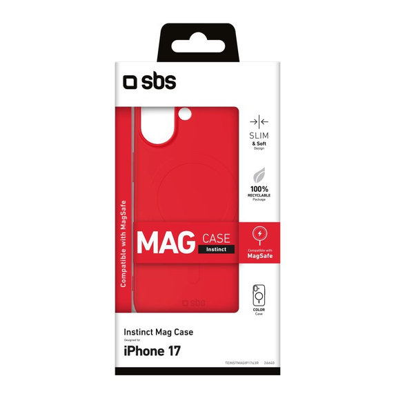 SBS - Instinct Mag Case Compatible with MagSafe for iPhone 17, red