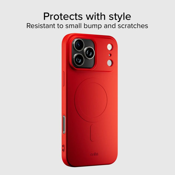SBS - Instinct Mag Case Compatible with MagSafe for iPhone 17 Pro, red