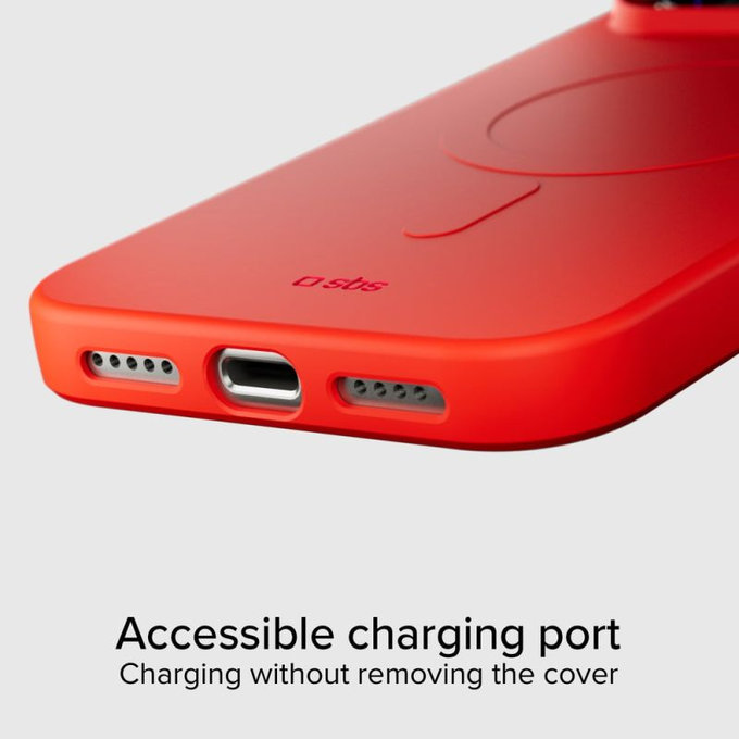 SBS - Instinct Mag Case Compatible with MagSafe for iPhone 17 Pro, red