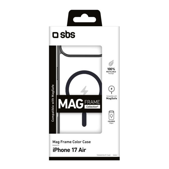 SBS - Mag Frame Case Compatible with MagSafe for iPhone Air, black