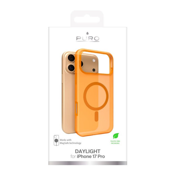 PURO - DAYLIGHT Case with MagSafe for iPhone 17 Pro, orange