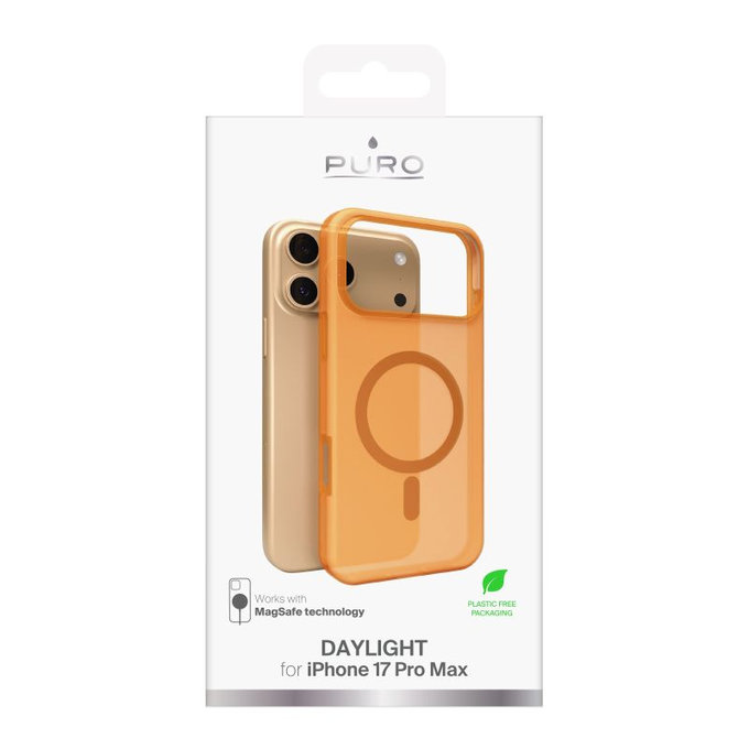 PURO - DAYLIGHT Case with MagSafe for iPhone 17 Pro Max, orange