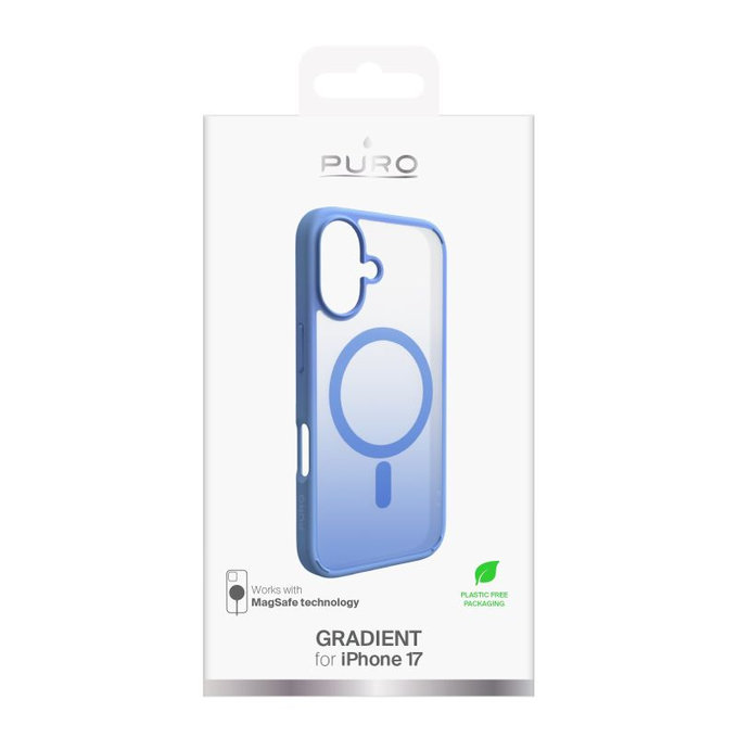 PURO - Gradient Case with MagSafe for iPhone 17, blue