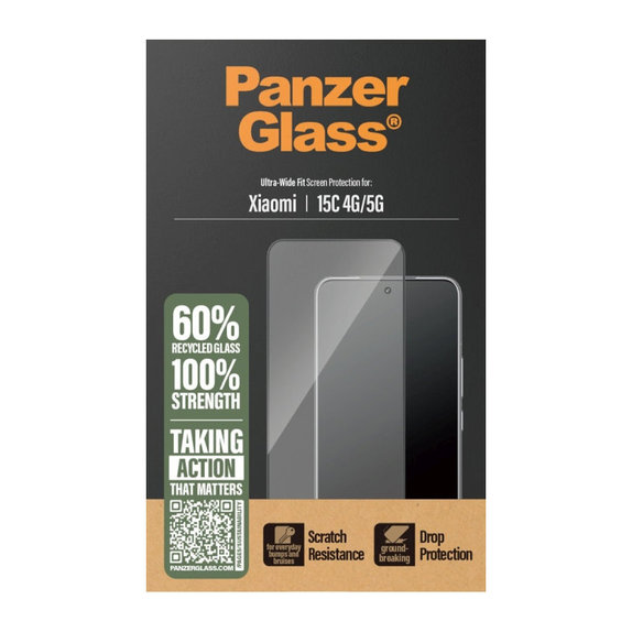UWF Tempered Glass for Xiaomi 15C/15C 5G, Black, PanzerGlass