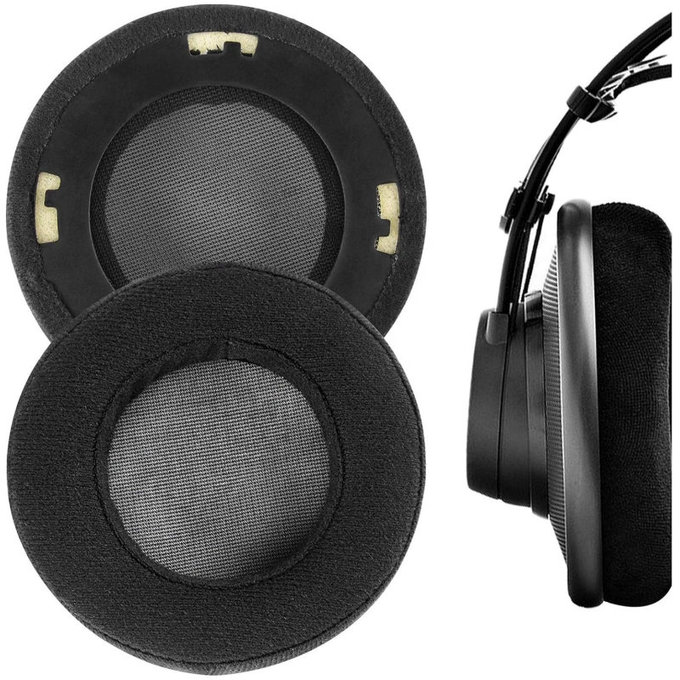 Replacement Ear Pads for AKG K701, K702, Q701, Q702, K601, K612, K712, Foam + Velour, Black, 1 pair