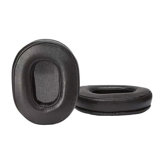 Replacement Ear Pads for Audio-Technica ATH-MSR7, ATH-M50x, Memory foam + Leather, Black, 1 pair