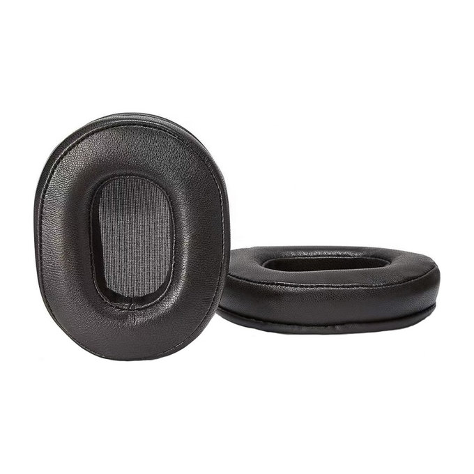 Replacement Ear Pads for Audio-Technica ATH-MSR7, ATH-M50x, Memory foam + Leather, Black, 1 pair