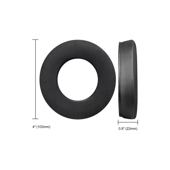 Replacement Ear Pads for Beyerdynamic DT440, DT660, DT990 Pro, Memory foam + Leather + Textile + Cooling Gel, Black, 1 pair