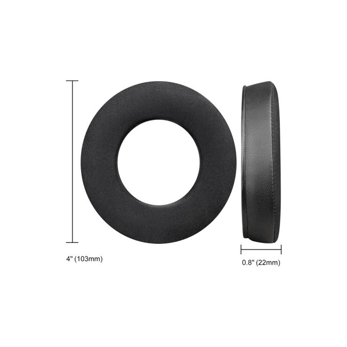Replacement Ear Pads for Beyerdynamic DT440, DT660, DT990 Pro, Memory foam + Leather + Textile + Cooling Gel, Black, 1 pair