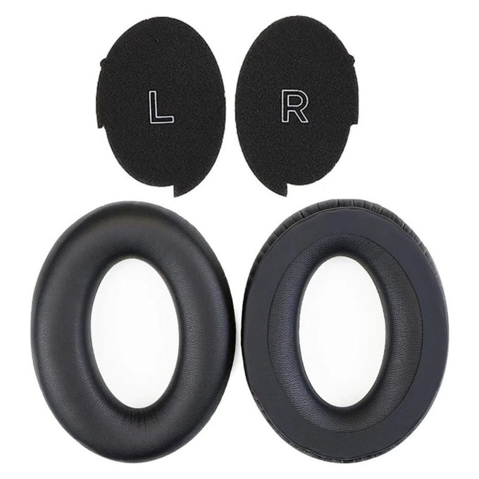 Replacement Ear Pads for Bose A30, PU leather, Black, 1 pair