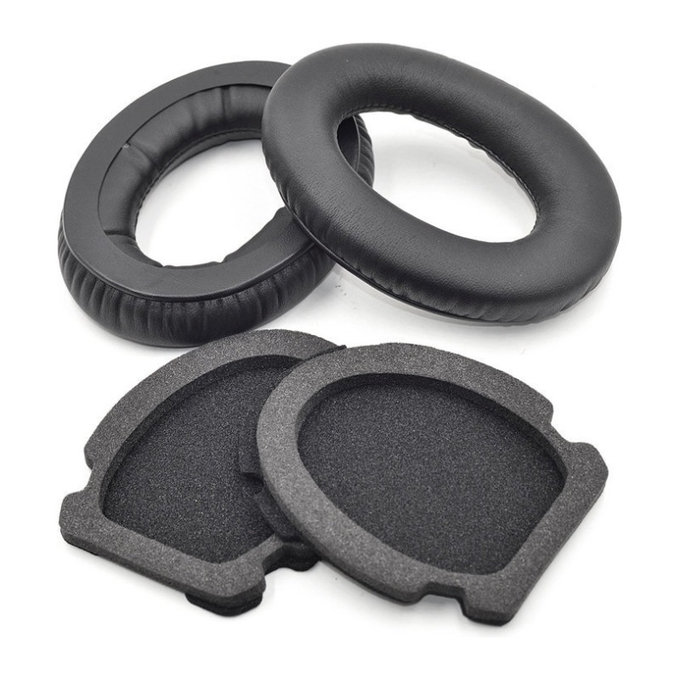 Replacement Ear Pads for Bose Aviation A10, A20, Memory foam + PU leather, Black, 1 pair