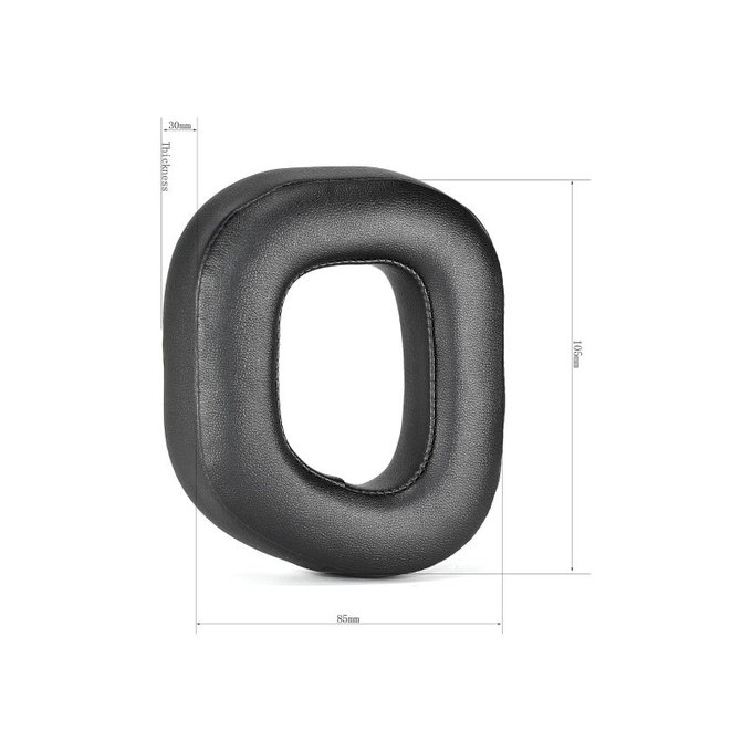 Replacement Ear Pads for Corsair HS80, Memory foam + PU leather, Black, 1 pair