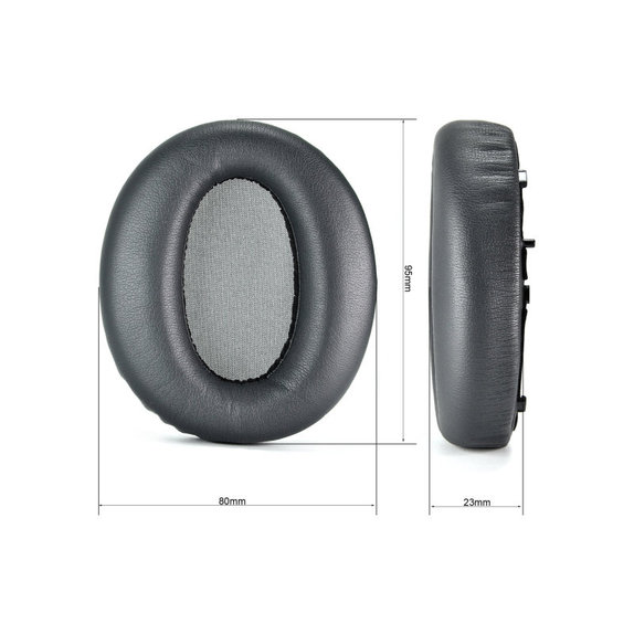 Replacement Ear Pads for Edifier W820NB, Memory foam + PU leather, Black, 1 pair