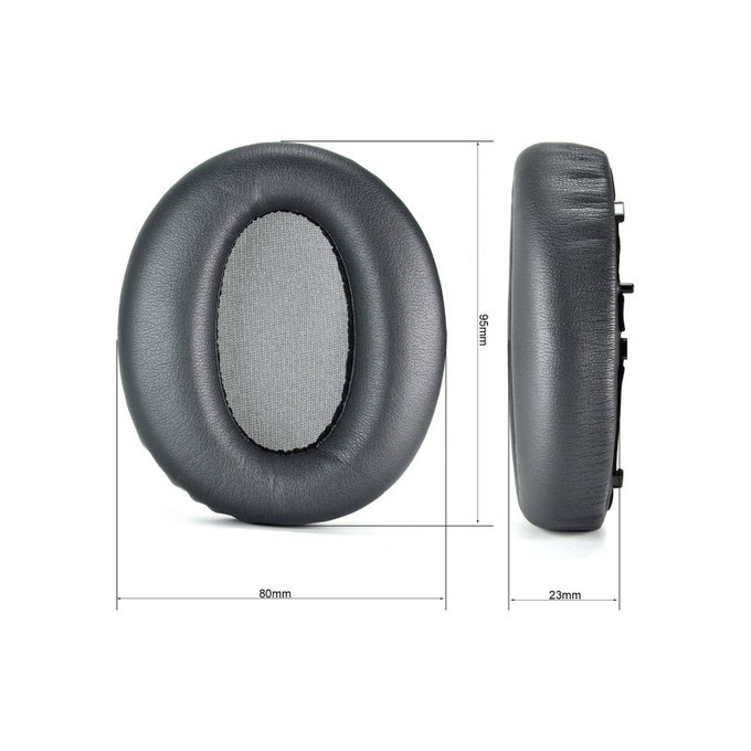Replacement Ear Pads for Edifier W820NB, Memory foam + PU leather, Black, 1 pair