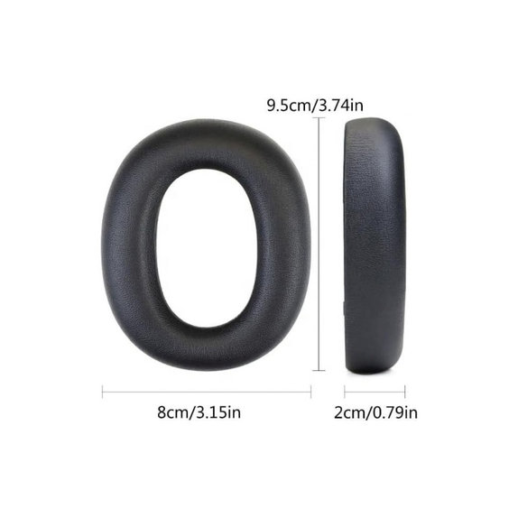 Replacement Ear Pads for Edifier W860NB Pro, WH950NB, Memory foam + Leather, Black, 1 pair