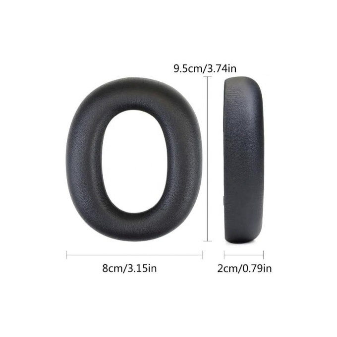 Replacement Ear Pads for Edifier W860NB Pro, WH950NB, Memory foam + Leather, Black, 1 pair