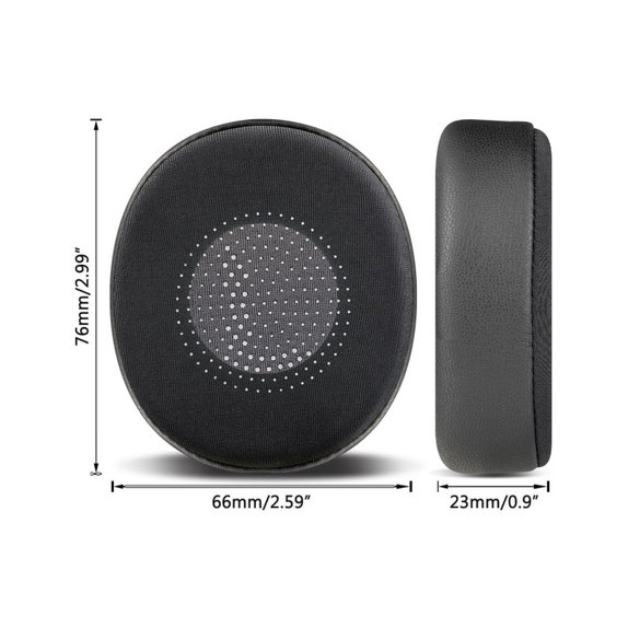 Replacement Ear Pads for Jabra Evolve2 40, 65 UC/MS, Elite 45h, Memory foam + PU leather + Textile, Black, Cooling Gel, 1 pair