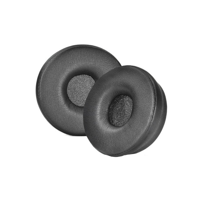Replacement Ear Pads for Jabra Engage 55, 65, 75 (Stereo), Memory foam + Leather, Black, 1 pair