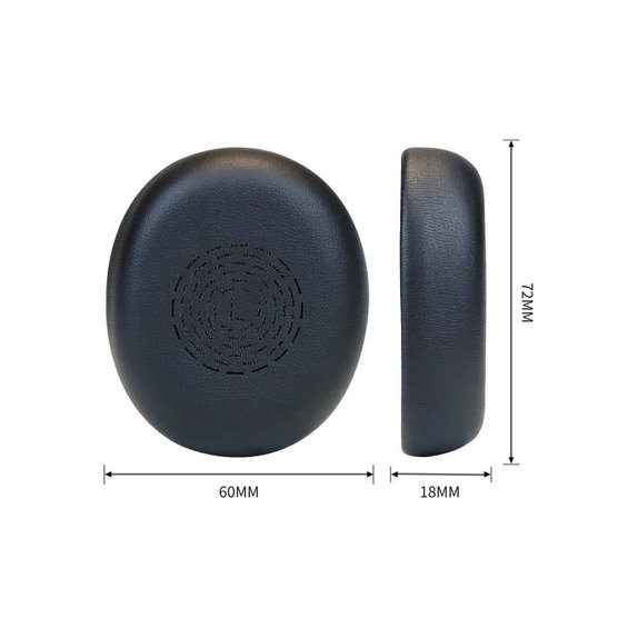 Replacement Ear Pads for Jabra Evolve2 65 UC/MS (Flex), Memory foam + PU leather, Black, 1 pair