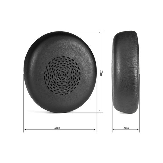 Replacement Ear Pads for Jabra Evolve 2 75 UC/MS, Memory foam + PU leather, Black, 1 pair