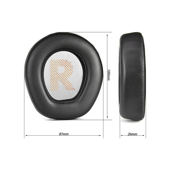 Replacement Ear Pads for JBL Quantum Q200, Q300, Memory foam + PU leather, Black, 1 pair