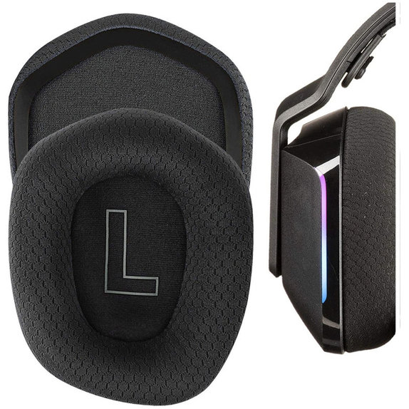 Replacement Ear Pads for Logitech G335, G733, Memory foam + Textile, Black, 1 pair