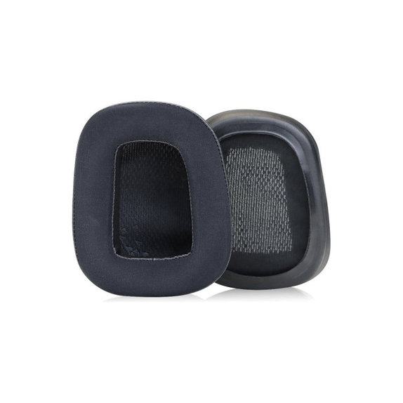 Replacement Ear Pads for Logitech G633 Artemis, G933 Artemis, Memory foam + Textile + Leather, Black, Cooling Gel, 1 pair