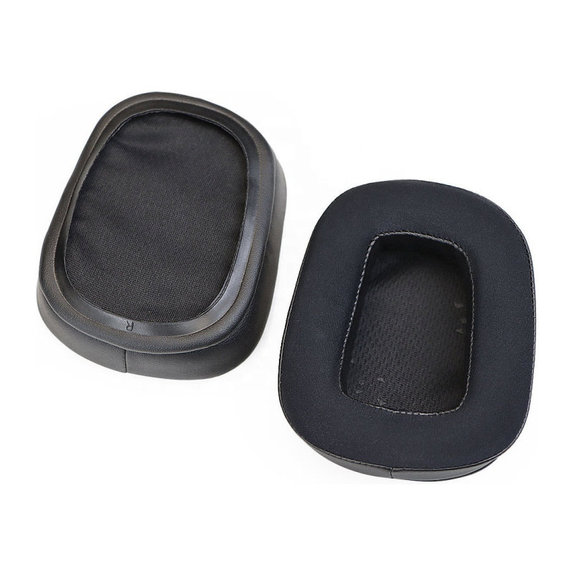 Replacement Ear Pads for Logitech G633 Artemis, G933 Artemis, Memory foam + Textile + Leather, Black, Cooling Gel, 1 pair