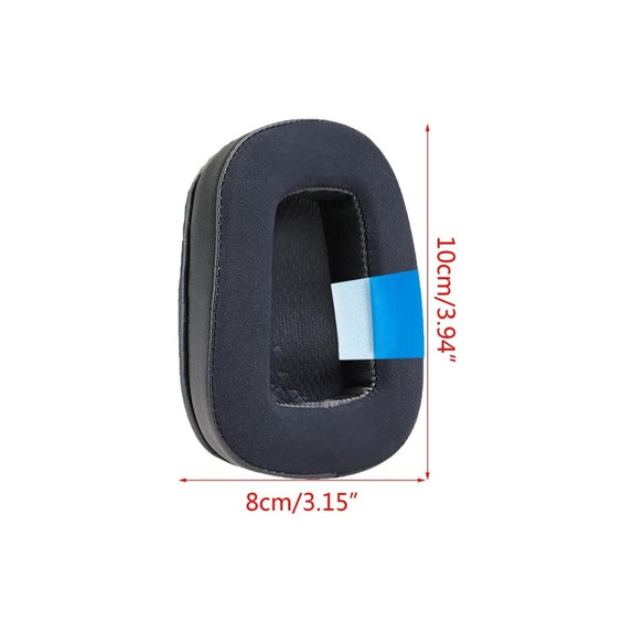 Replacement Ear Pads for Logitech G633 Artemis, G933 Artemis, Memory foam + Textile + Leather, Black, Cooling Gel, 1 pair