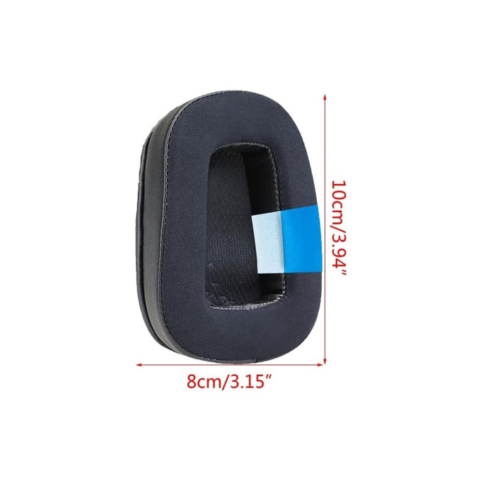 Replacement Ear Pads for Logitech G633 Artemis, G933 Artemis, Memory foam + Textile + Leather, Black, Cooling Gel, 1 pair