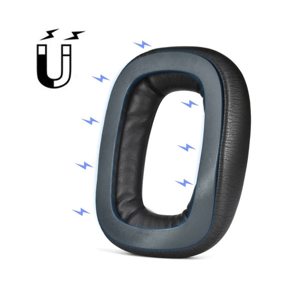 Replacement Earpads with Magnet for Logitech Astro A30, Memory foam + PU leather, Black, 1 pair