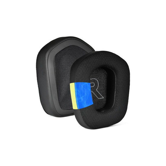 Replacement Ear Pads for Logitech G733, Memory foam + Textile + Leather, Black, Cooling Gel, 1 pair