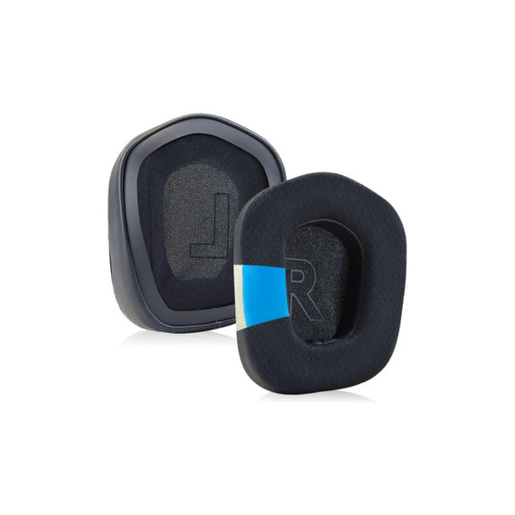 Replacement Ear Pads for Logitech G733, Memory foam + Textile + Leather, Black, Cooling Gel, 1 pair