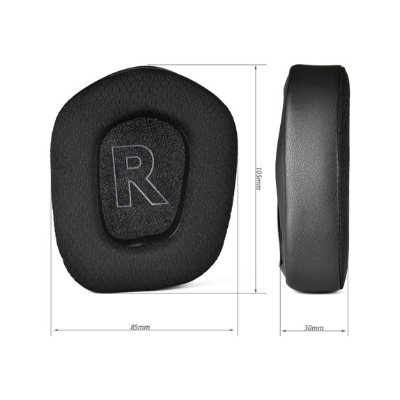 Replacement Ear Pads for Logitech G733, Memory foam + Textile + Leather, Black, Cooling Gel, 1 pair