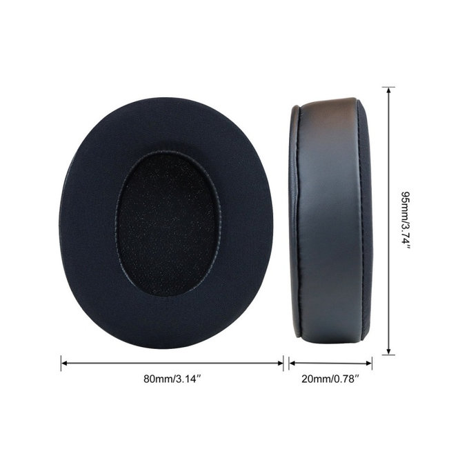 Replacement Ear Pads for Beats Studio Pro, Memory foam + Textile + Leather, Black, Cooling Gel, 1 pair