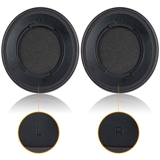 Replacement Ear Pads for Razer Nari 7.1 THX, Memory foam + PU leather, Black, 1 pair